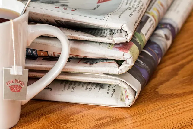 newspaper, news media, print media, teatime, tea time, daily news, publication, daily paper, media, press, folded, journalism, delivery, pile, print, stack, information, bunch, sub