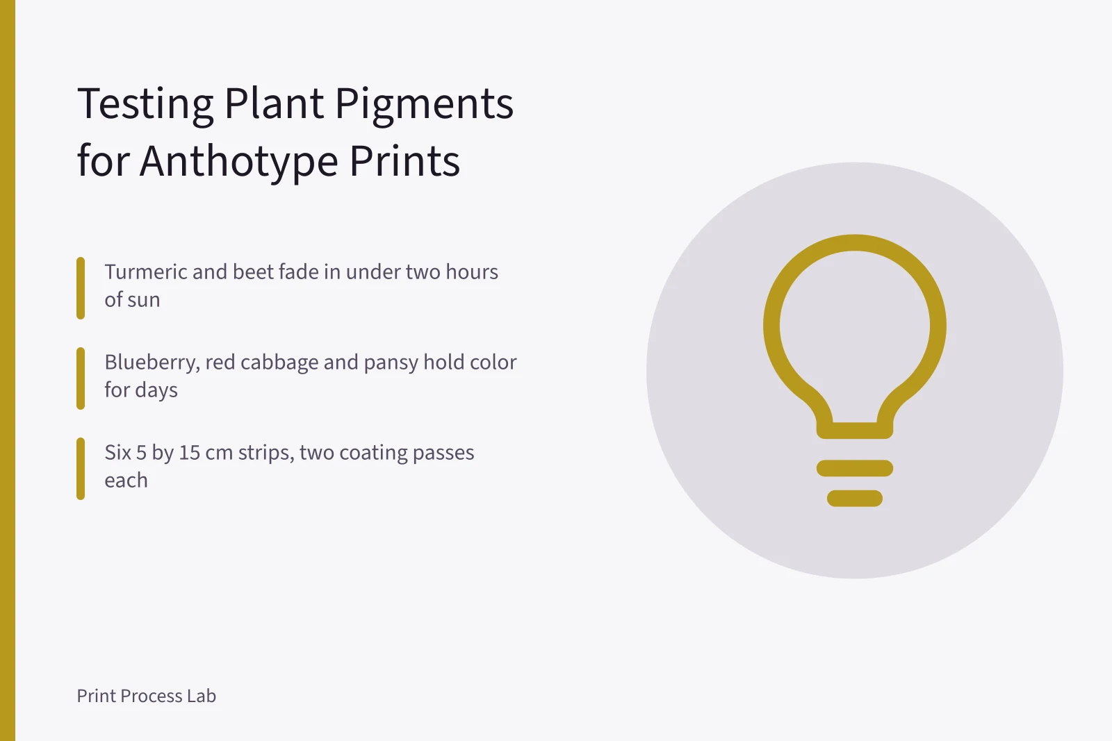 Sunlit paper strips coated with beet, turmeric, berry and spinach pigments. Anthotype Prints Without Spinach: Testing Everyday Plant Pigments at Home