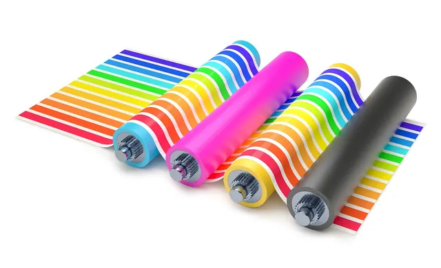 offset printing, cmyk, printing, 3d render, black, isolated, ink, process color, print, printer, icon, yellow, magenta, paint, cyan, technology, gears, publish, marketing, advertis